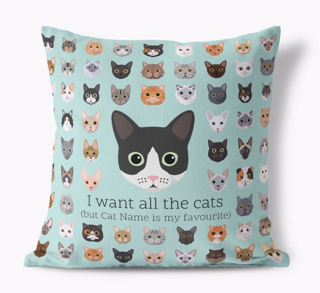 I Want All the Cats: Personalised {breedCommonName} Canvas Cushion